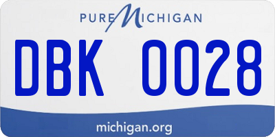MI license plate DBK0028