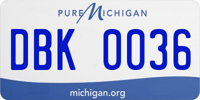 MI license plate DBK0036