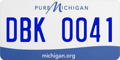 MI license plate DBK0041