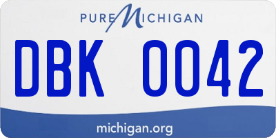 MI license plate DBK0042