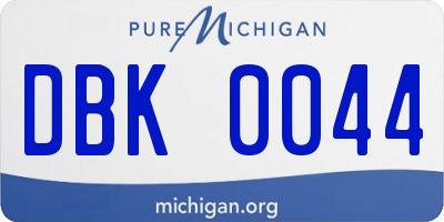 MI license plate DBK0044