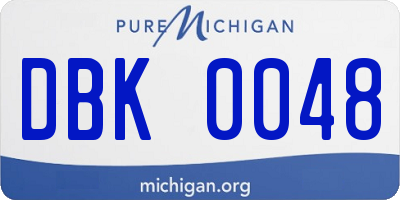 MI license plate DBK0048