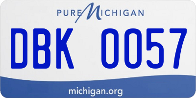 MI license plate DBK0057