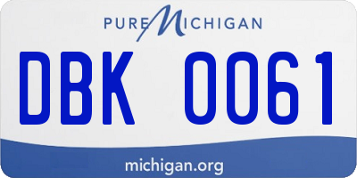 MI license plate DBK0061