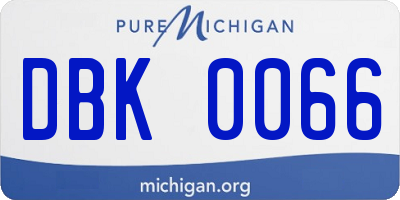 MI license plate DBK0066