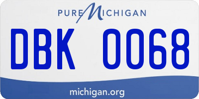 MI license plate DBK0068