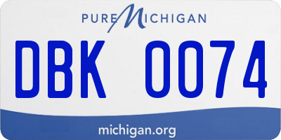 MI license plate DBK0074