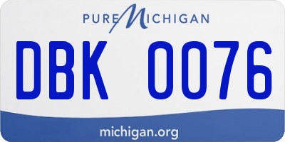 MI license plate DBK0076