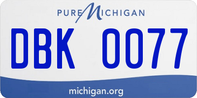 MI license plate DBK0077