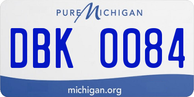 MI license plate DBK0084