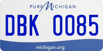 MI license plate DBK0085