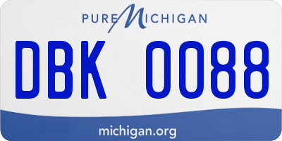 MI license plate DBK0088