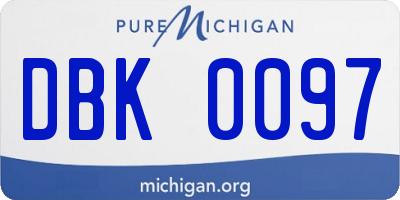MI license plate DBK0097