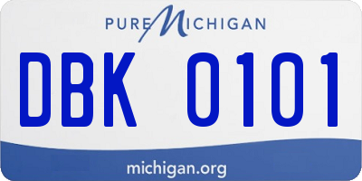 MI license plate DBK0101