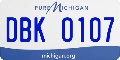 MI license plate DBK0107