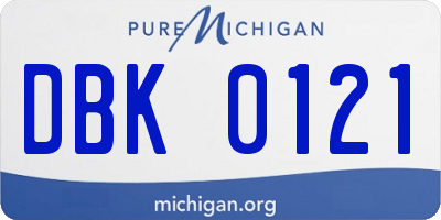 MI license plate DBK0121