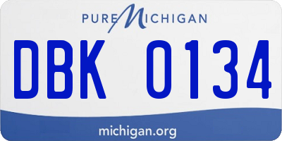 MI license plate DBK0134