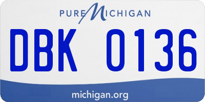 MI license plate DBK0136