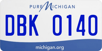 MI license plate DBK0140