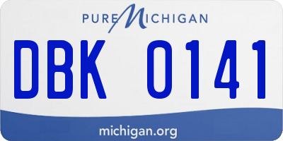 MI license plate DBK0141
