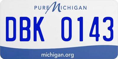 MI license plate DBK0143