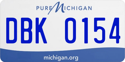 MI license plate DBK0154