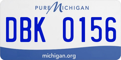 MI license plate DBK0156