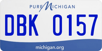 MI license plate DBK0157
