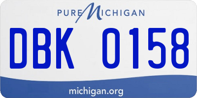 MI license plate DBK0158