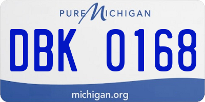 MI license plate DBK0168