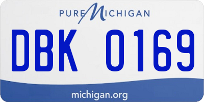 MI license plate DBK0169
