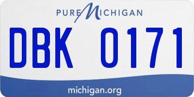 MI license plate DBK0171