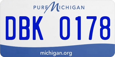 MI license plate DBK0178