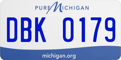 MI license plate DBK0179