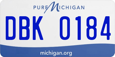 MI license plate DBK0184