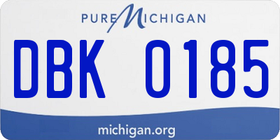 MI license plate DBK0185