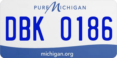 MI license plate DBK0186