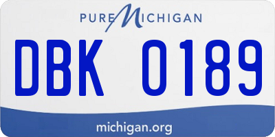 MI license plate DBK0189