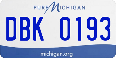 MI license plate DBK0193