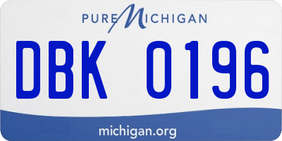 MI license plate DBK0196