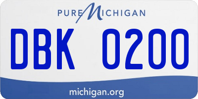 MI license plate DBK0200
