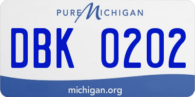 MI license plate DBK0202