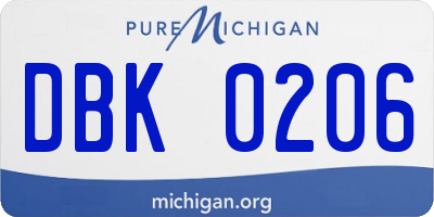 MI license plate DBK0206