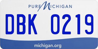 MI license plate DBK0219