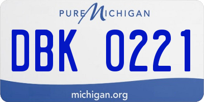 MI license plate DBK0221