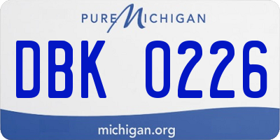 MI license plate DBK0226