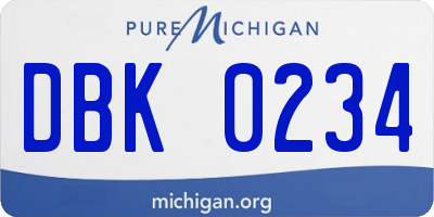 MI license plate DBK0234