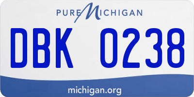 MI license plate DBK0238
