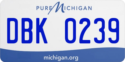MI license plate DBK0239