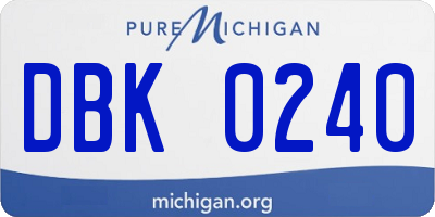 MI license plate DBK0240